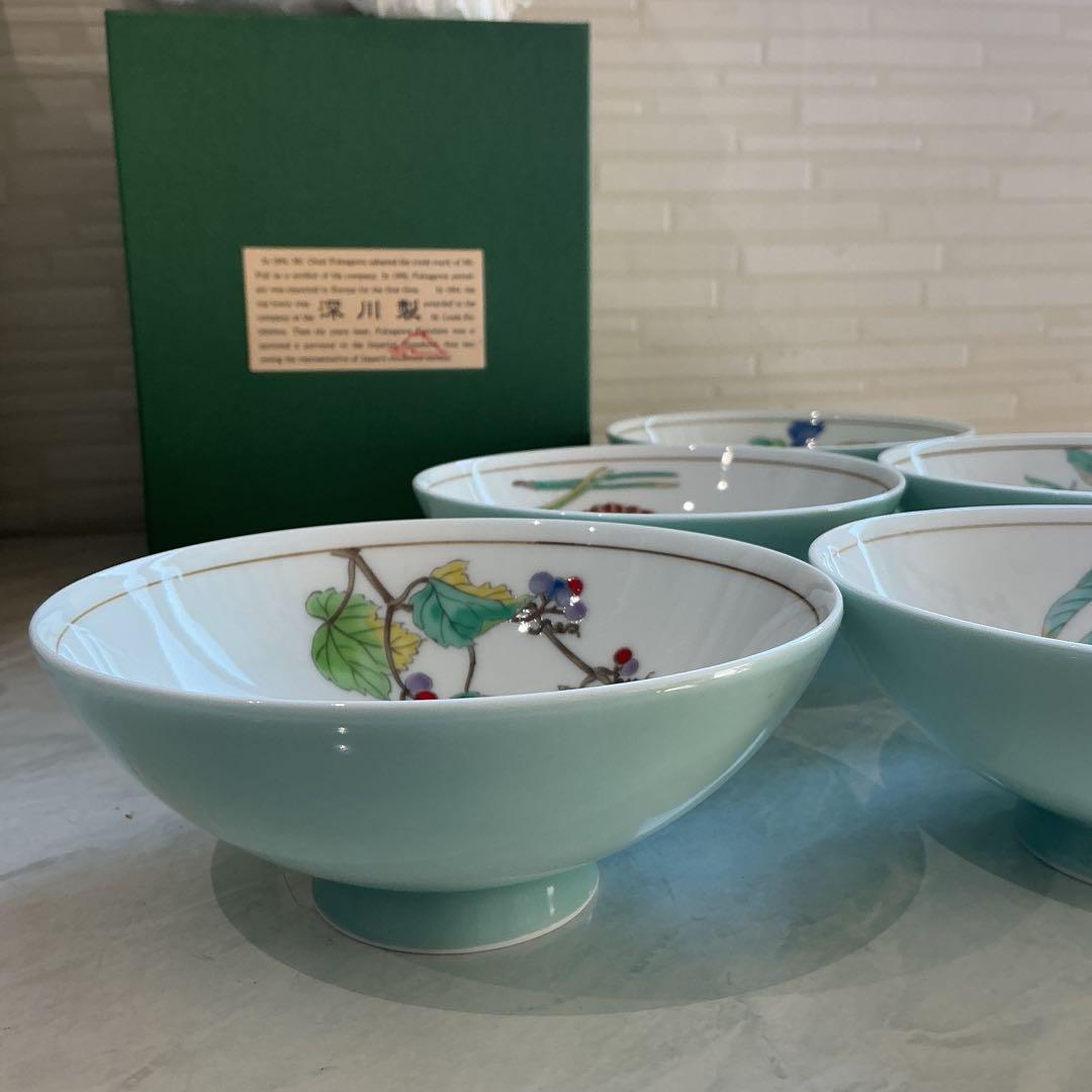 宮内庁御用達　深川製磁　みのり御飯茶碗　飯碗揃　未使用保管品