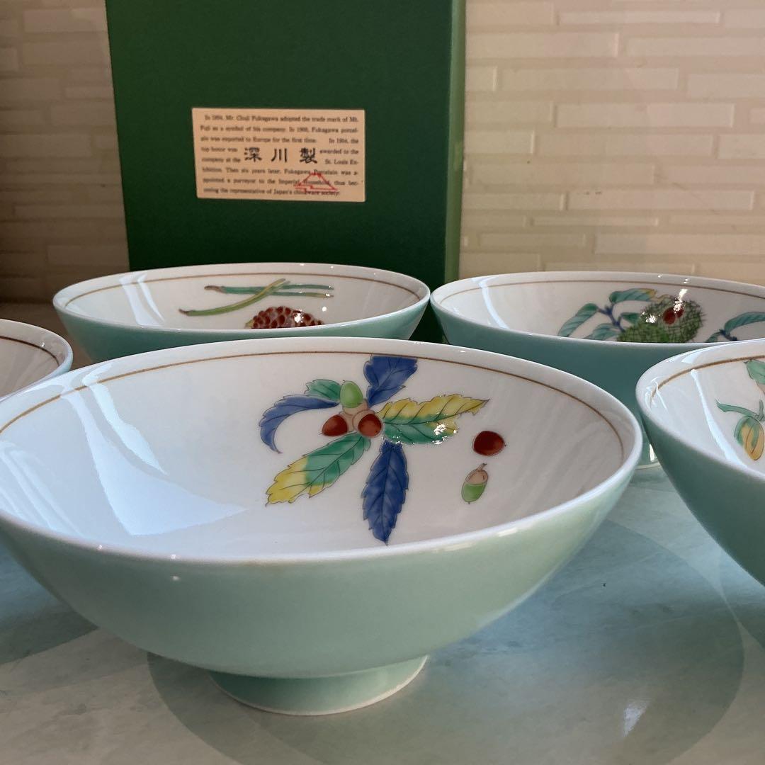 宮内庁御用達　深川製磁　みのり御飯茶碗　飯碗揃　未使用保管品