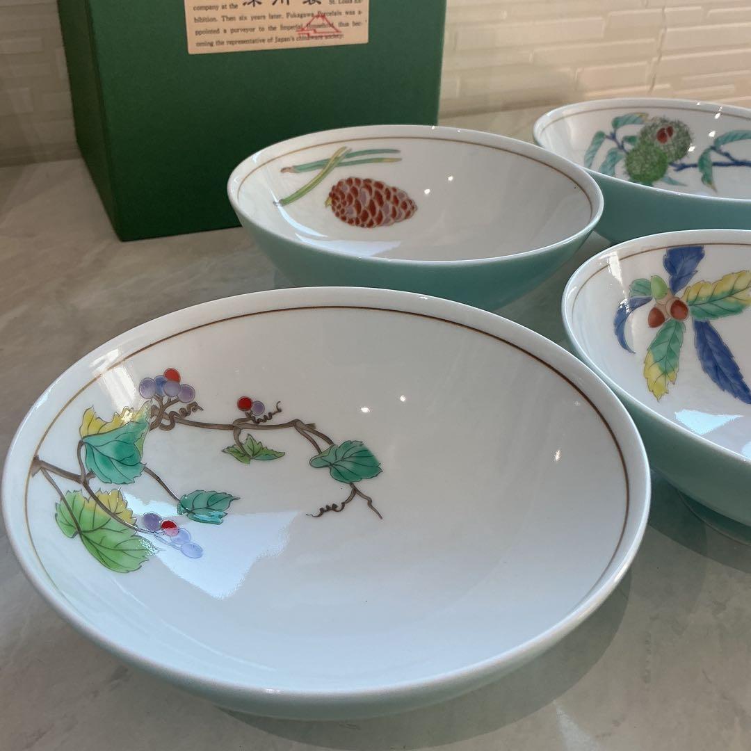 宮内庁御用達　深川製磁　みのり御飯茶碗　飯碗揃　未使用保管品