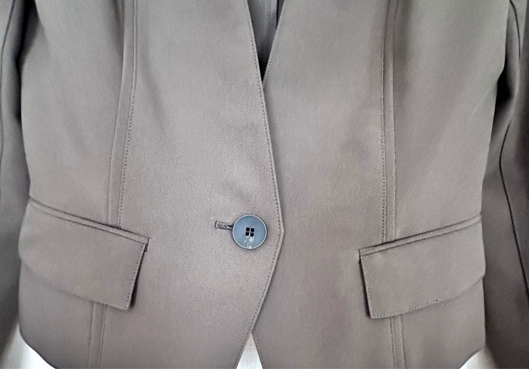 EPOCA エポカ　スカートスーツ　ノーカラー　カーキ　モスグリーン