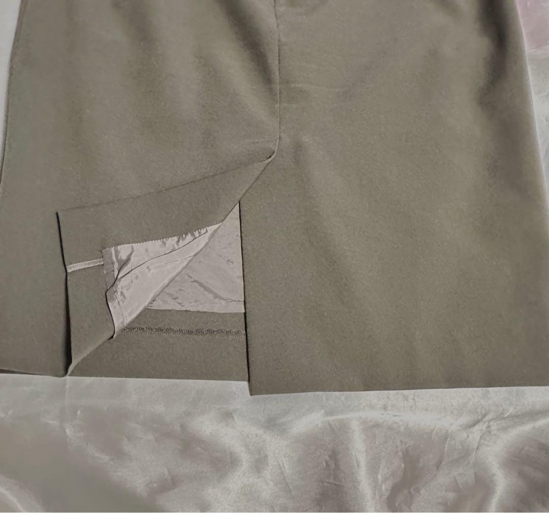 EPOCA エポカ　スカートスーツ　ノーカラー　カーキ　モスグリーン