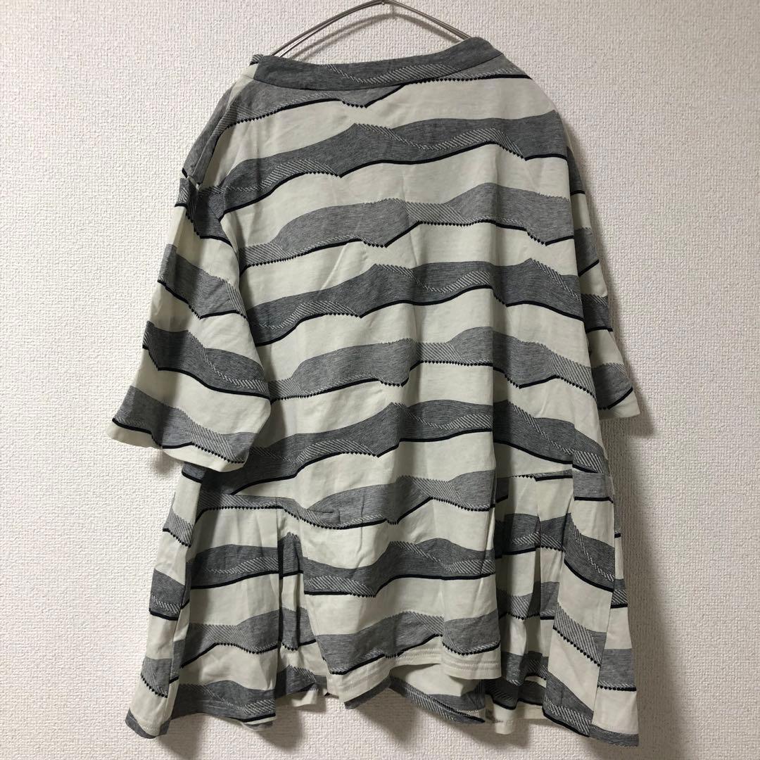 [美品]センソユニコ カットソー グレーホワイト 40(L)サイズ