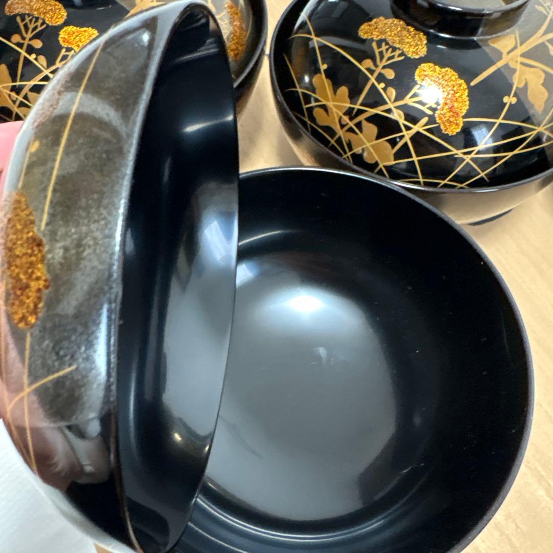 輪島塗 吸い物椀 5客セット / 木箱入り