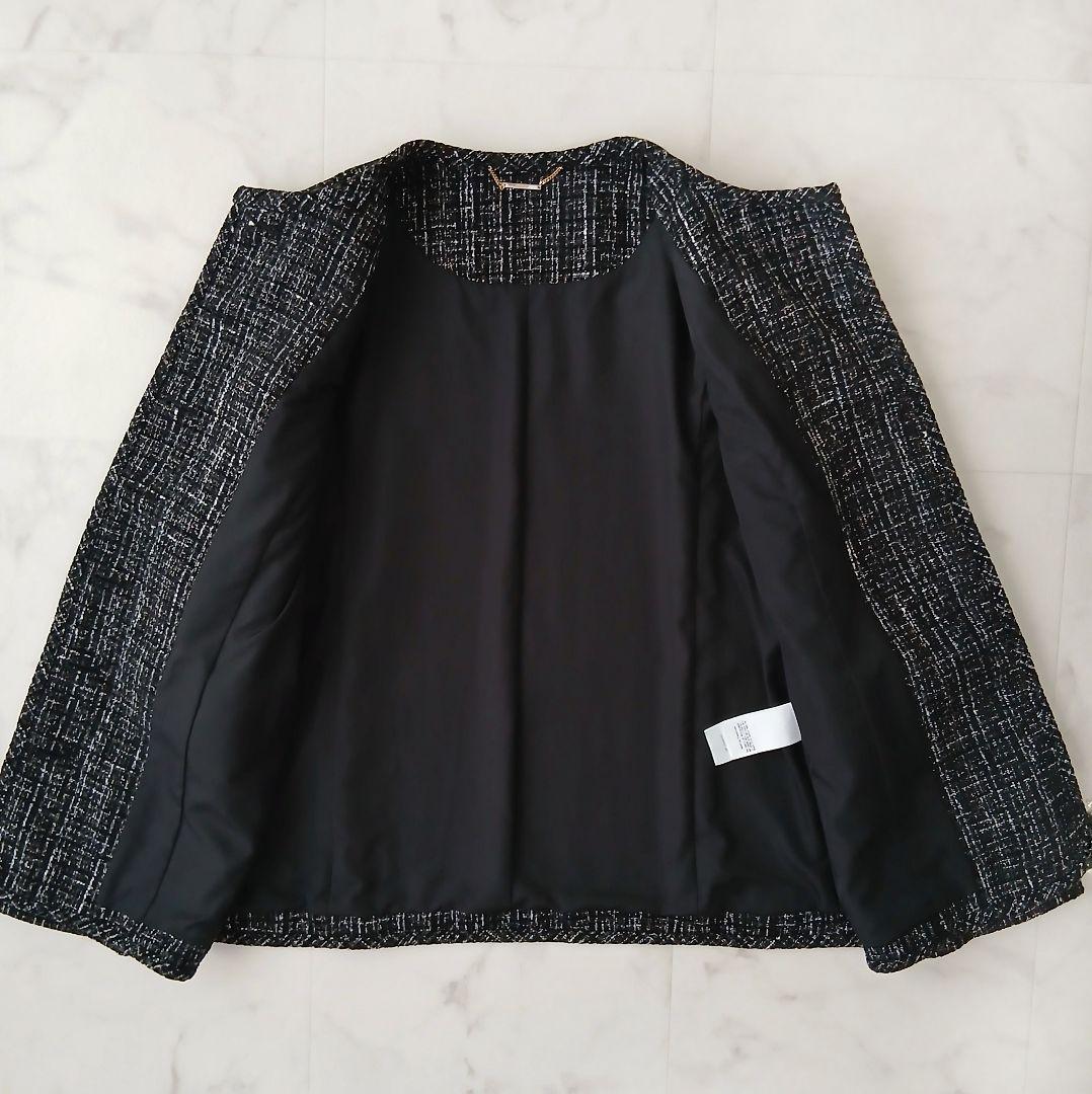 極美品 セルフォード 24AW パイピングツイードジャケット 38 ブラック