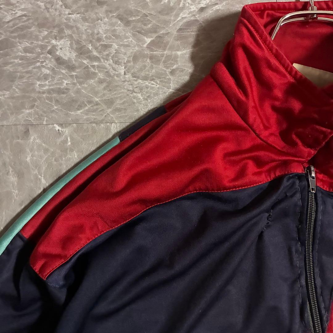 【希少】80s adidas トラックジャケット マルチカラー刺繍ロゴ 古着