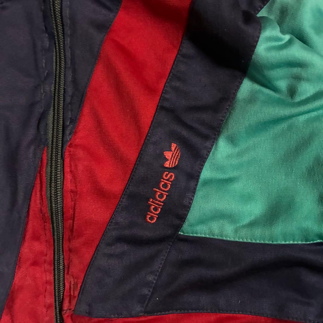 【希少】80s adidas トラックジャケット マルチカラー刺繍ロゴ 古着