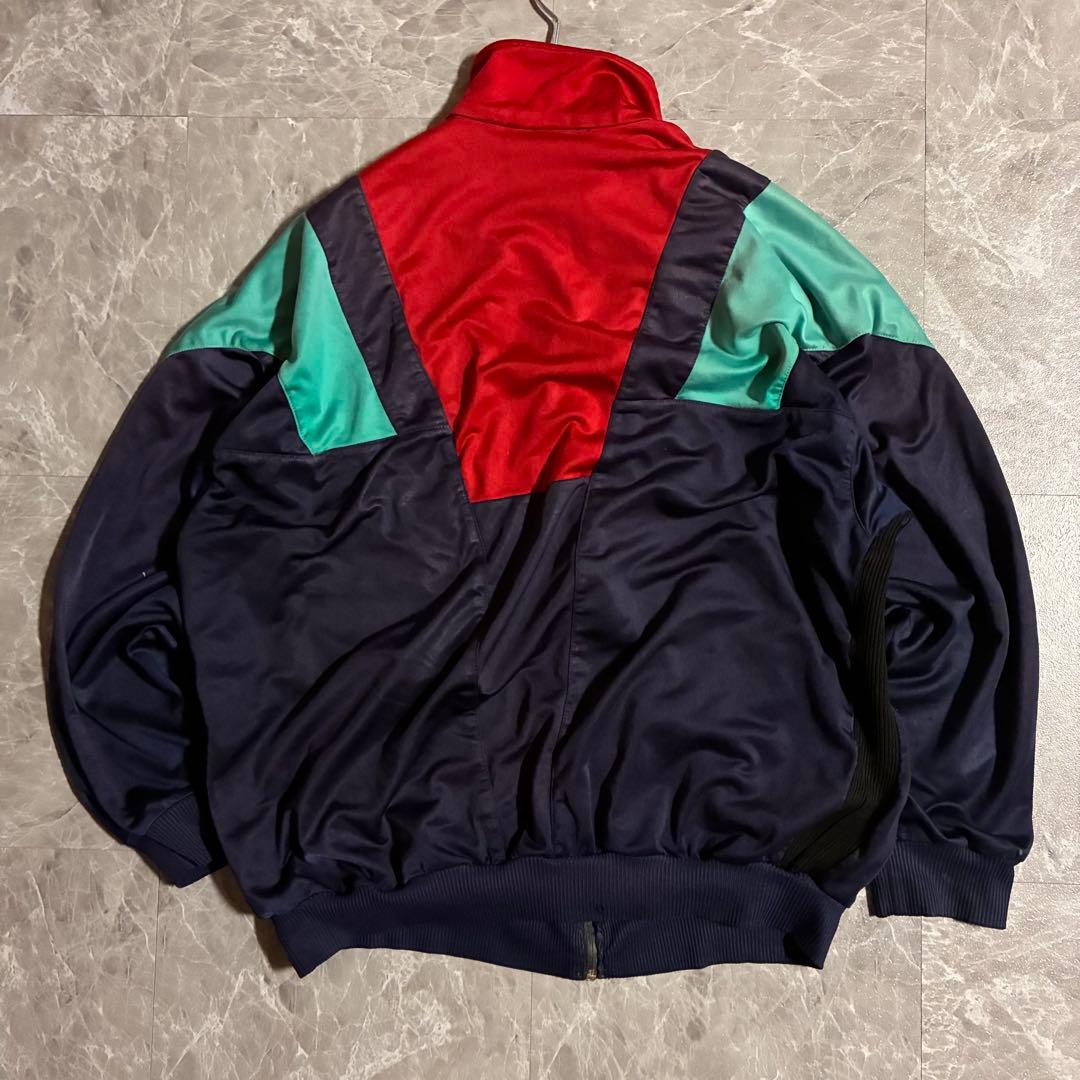 【希少】80s adidas トラックジャケット マルチカラー刺繍ロゴ 古着