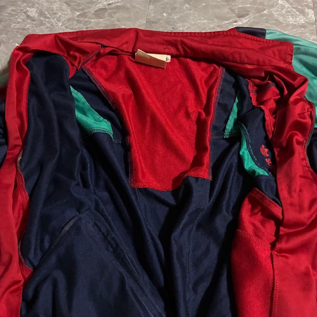 【希少】80s adidas トラックジャケット マルチカラー刺繍ロゴ 古着