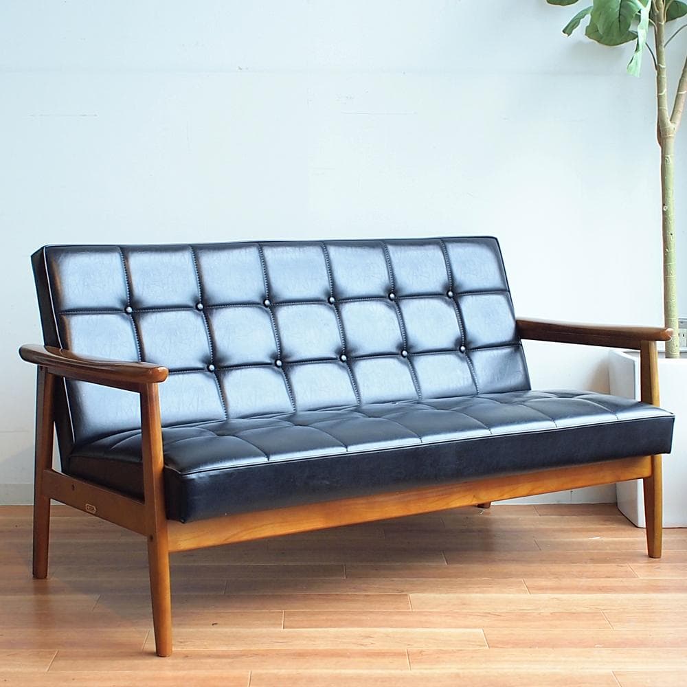 カリモク60 Kチェア スタンダードブラック 2シーター