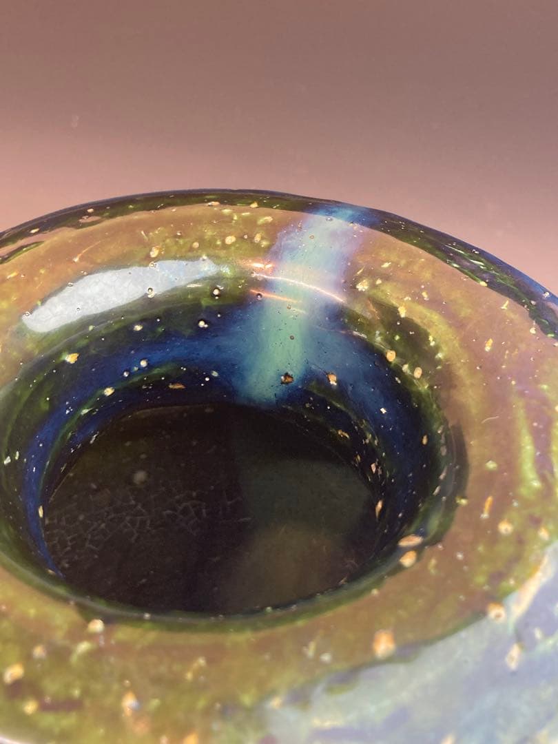 鯉江良二 作 織部オリベツボ壷花瓶 箱なし 本物保証