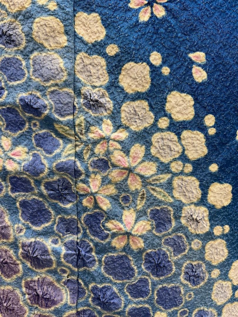 振り袖　フルセット　ブルー　別誂長襦袢　成人式　朧　銀通し　708