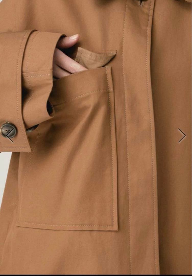 Curensolgy ブラウン トレンチコート 長袖 フロントポケット
