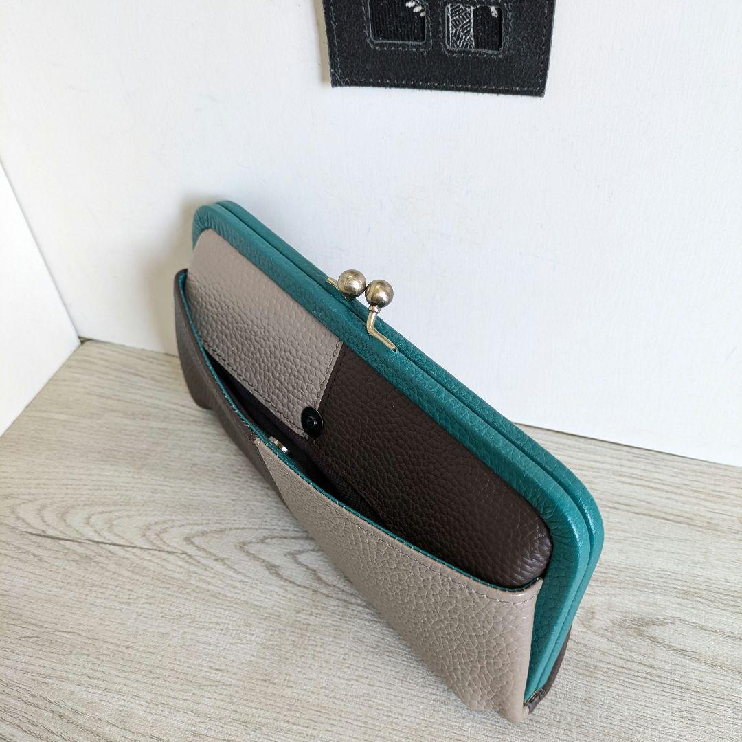 親子がま口お財布　ハンドメイド　革