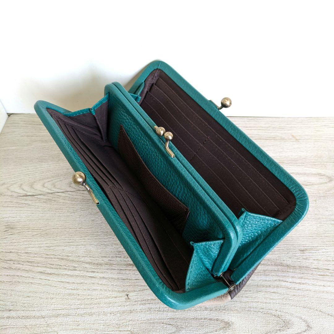 親子がま口お財布　ハンドメイド　革