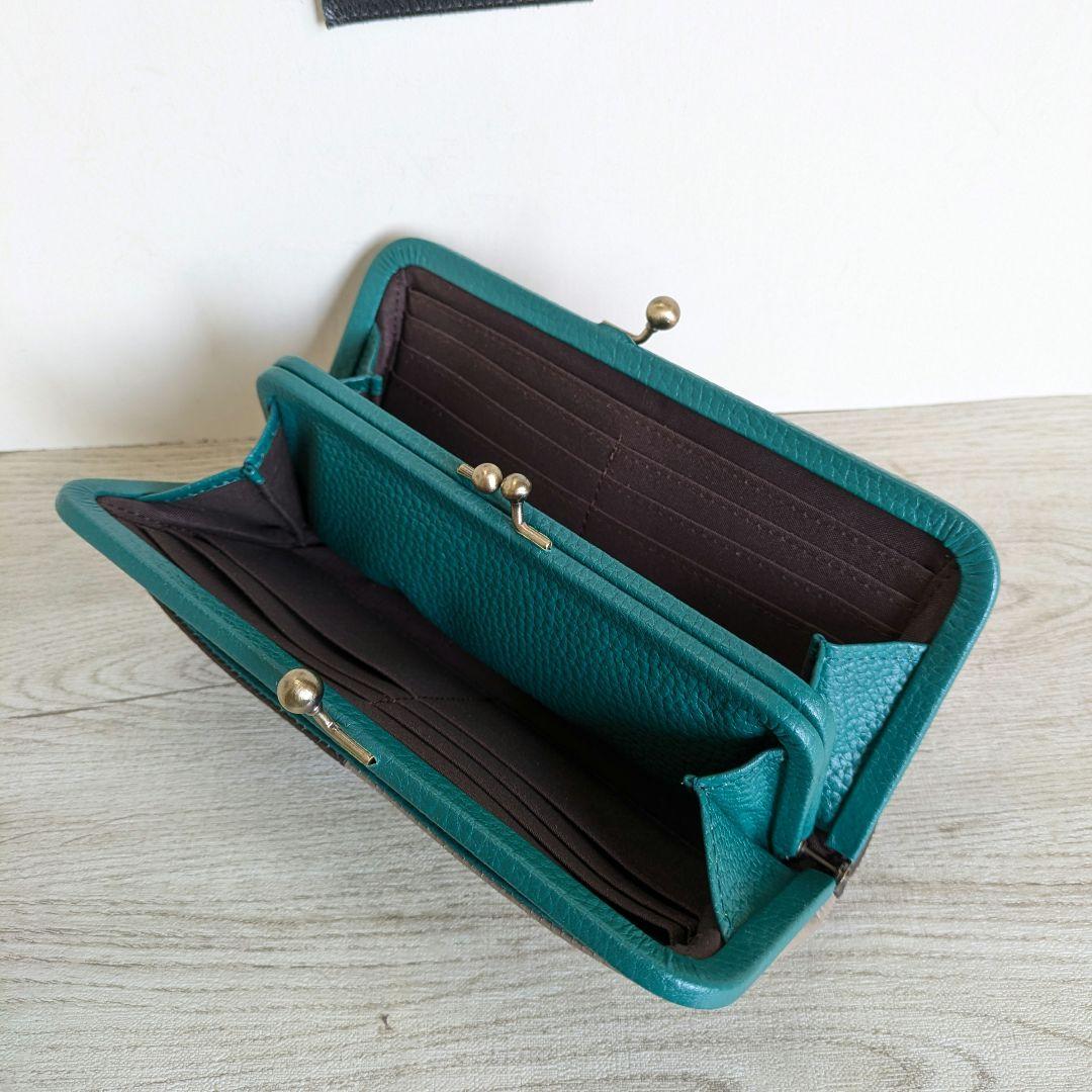 親子がま口お財布　ハンドメイド　革