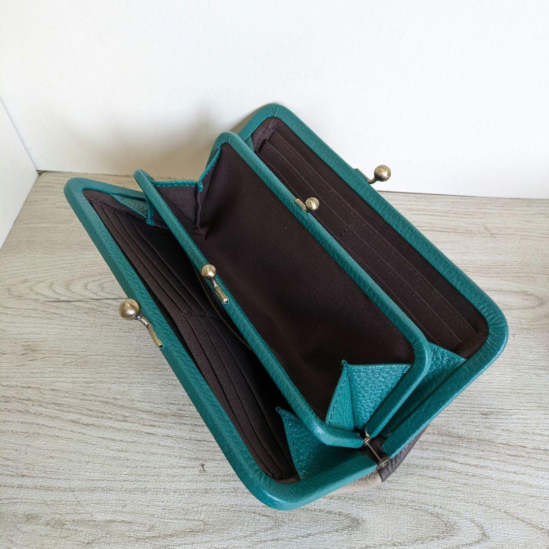 親子がま口お財布　ハンドメイド　革