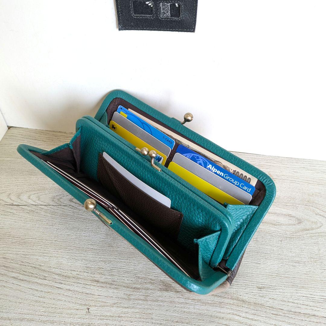 親子がま口お財布　ハンドメイド　革