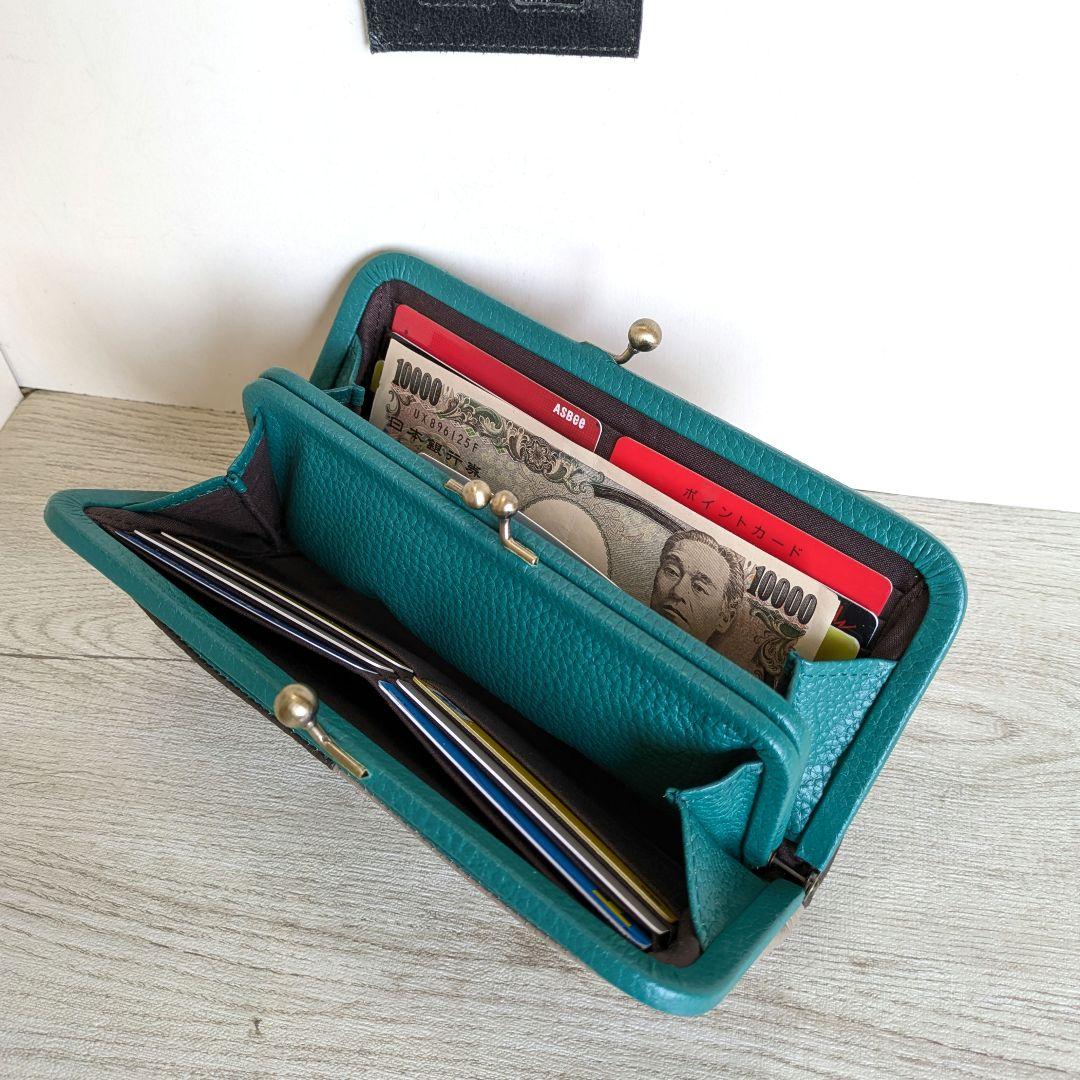 親子がま口お財布　ハンドメイド　革