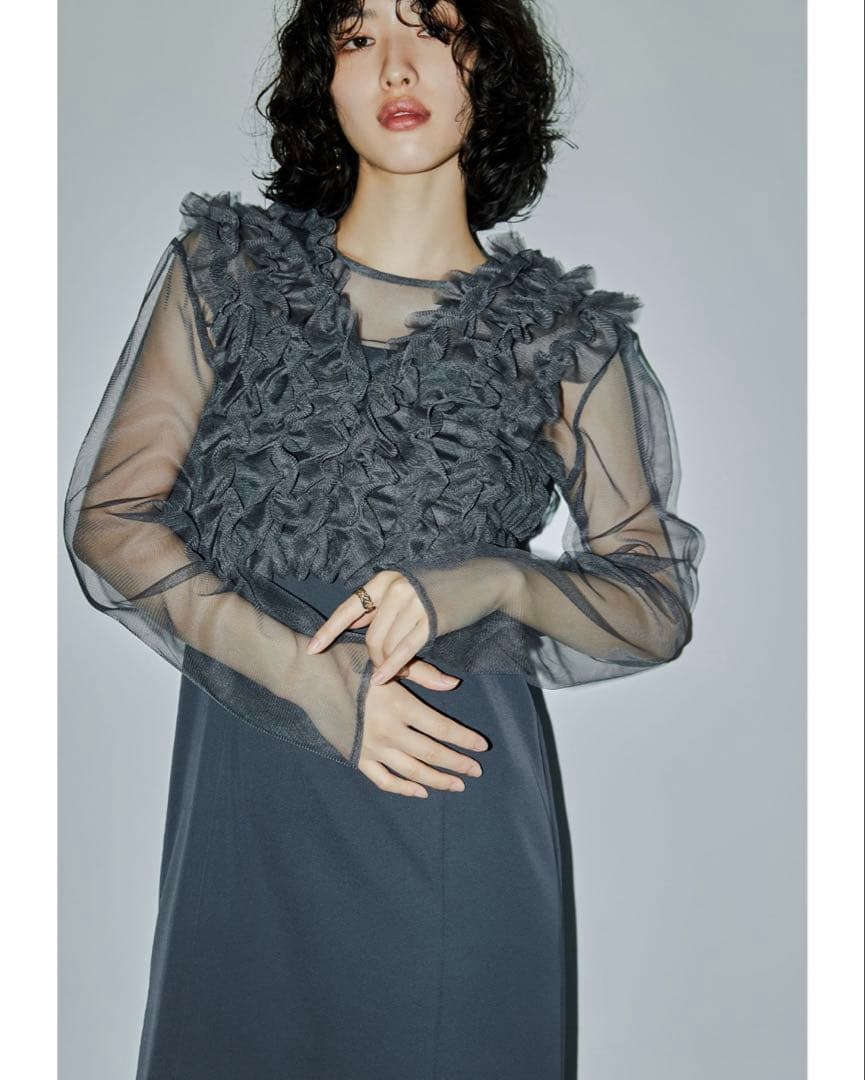 3点セットMany wayフリルドレス オケージョンドレス お呼ばれワンピース