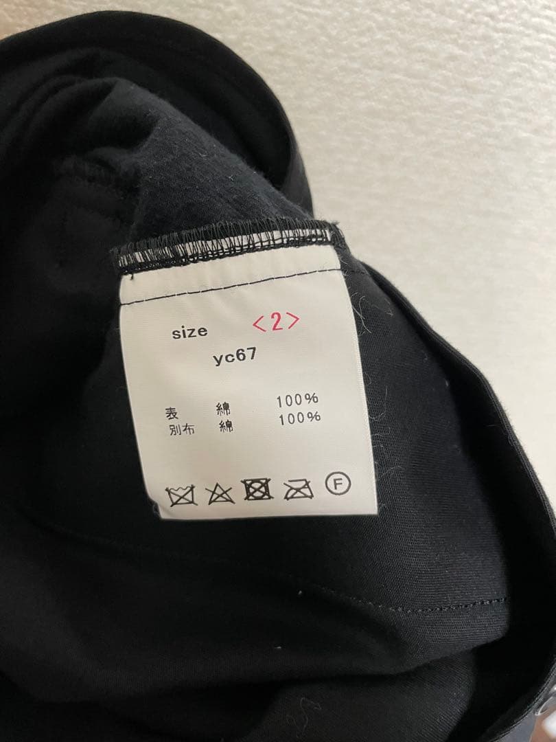 山内 超強撚⼆重織コットン・⽴体切替パンツ 黒2