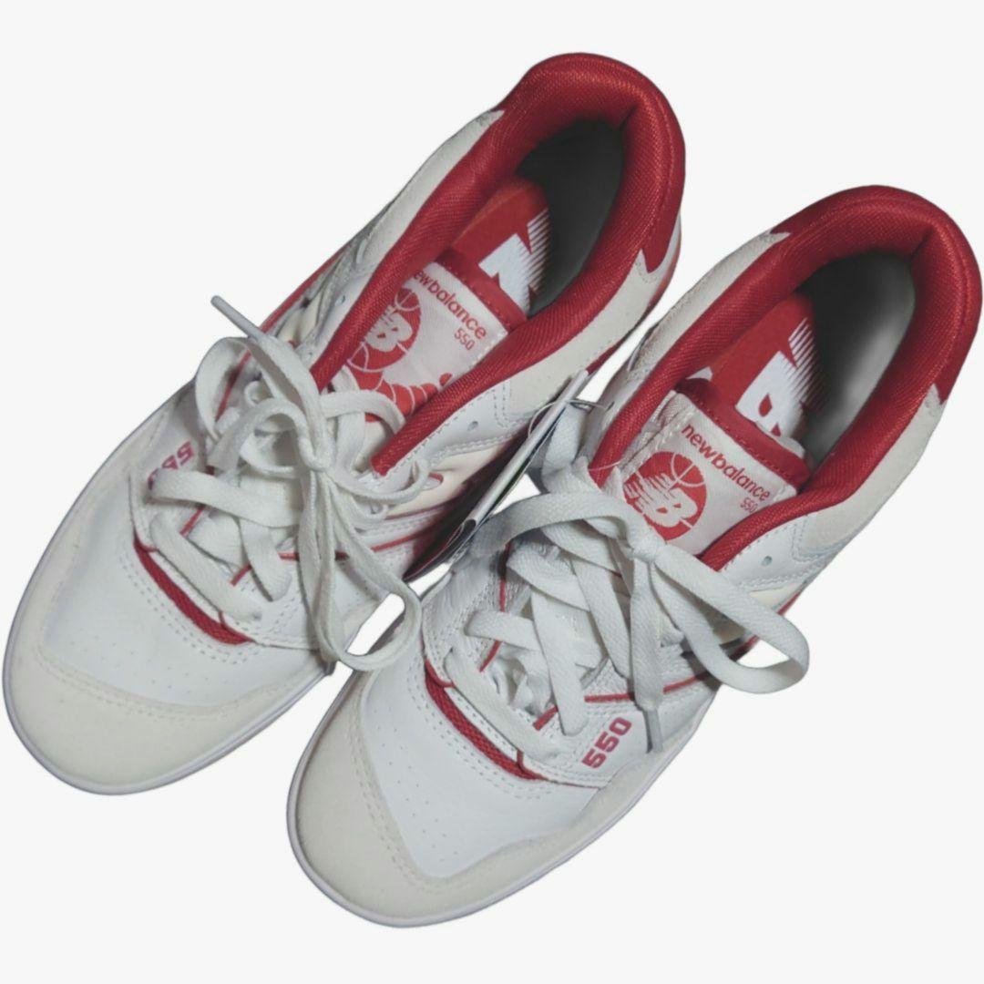 新品✨ニューバランス 550 白赤 24.5cm 人気カラー 定番スニーカー