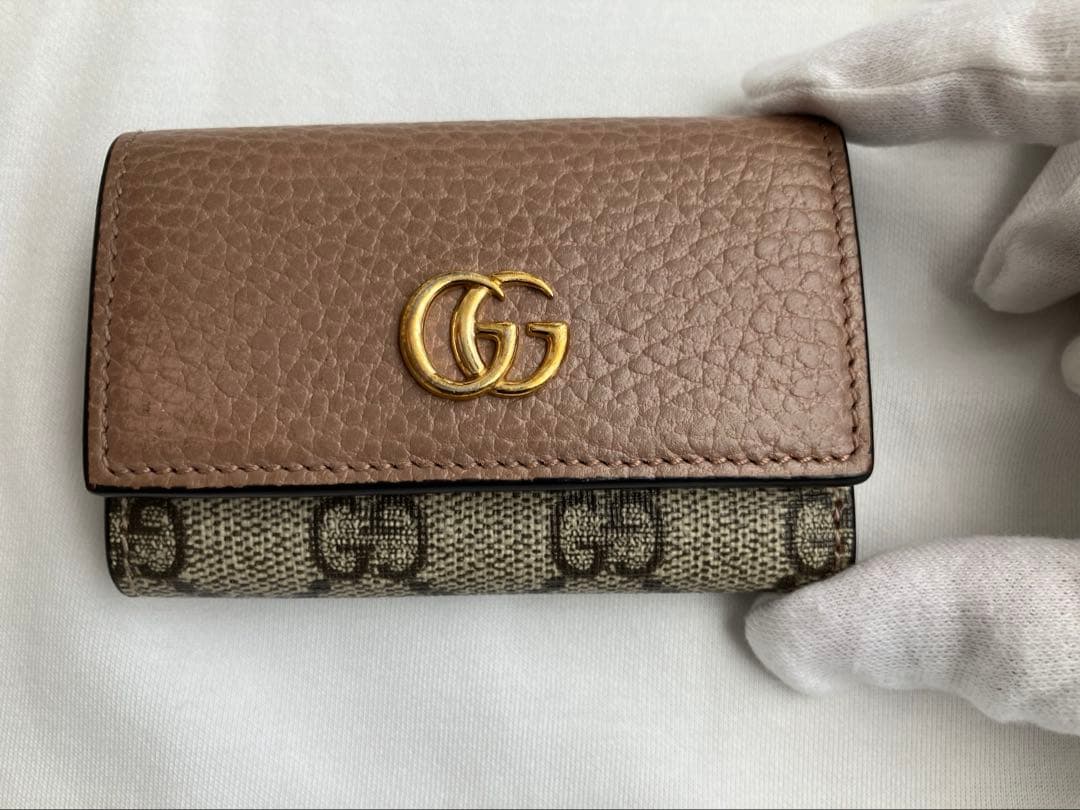 ✨匿名発送✨GUCCI グッチ ピンク/ベージュキーケース