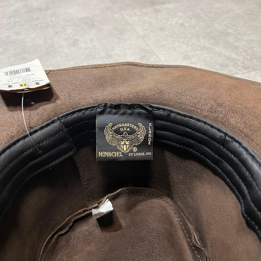 ヘンシェルHENSCHELウエスタンハット｜ヌバックレザー本革ブラウンXL未使用