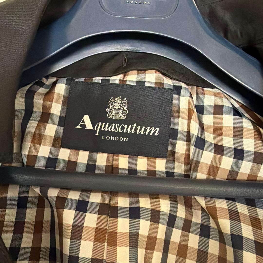 アクアスキュータムトレンチコート サイズ 8チェック裏地