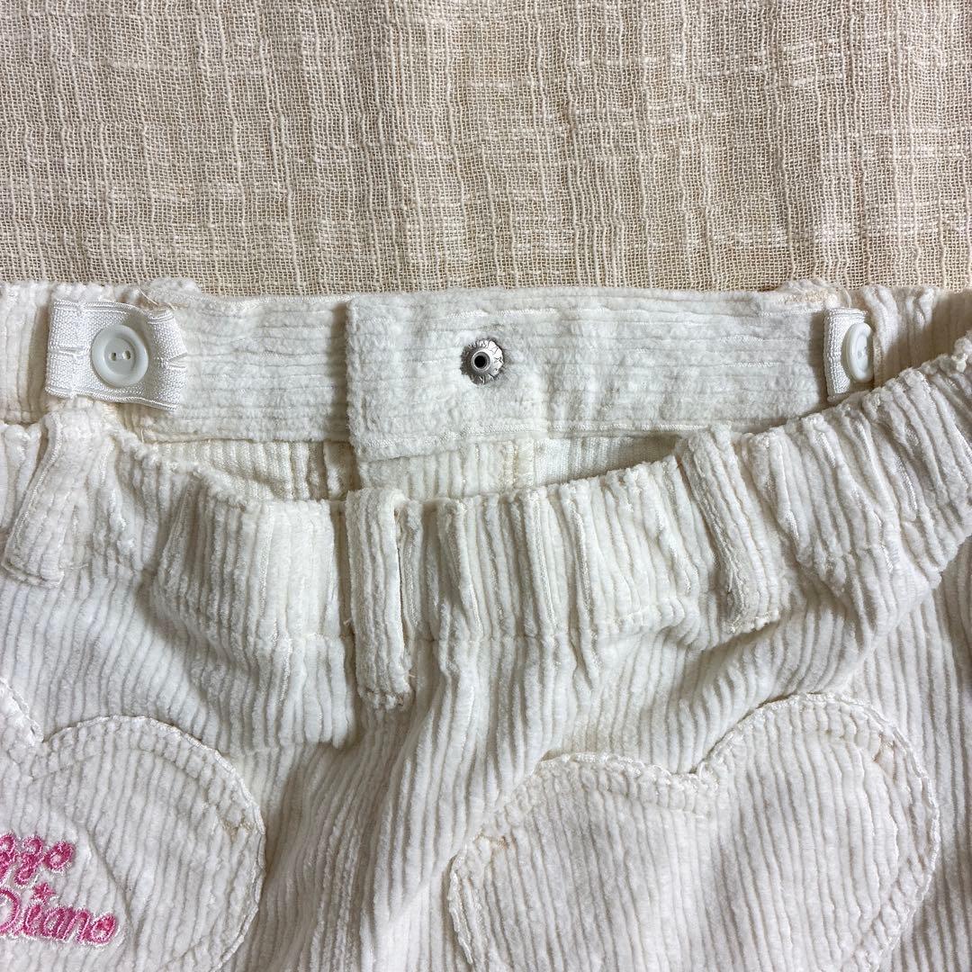 【希少】メゾピアノ　コーデュロイ　スカート　白　オフホワイト　ミミポポ　130