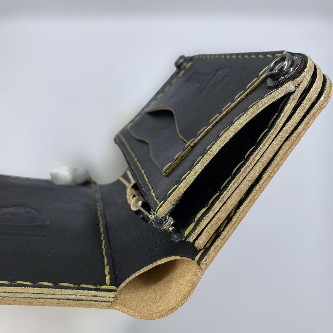 無骨！お札折らずに収納 手染めミドルトラッカーウォレット BTW0703