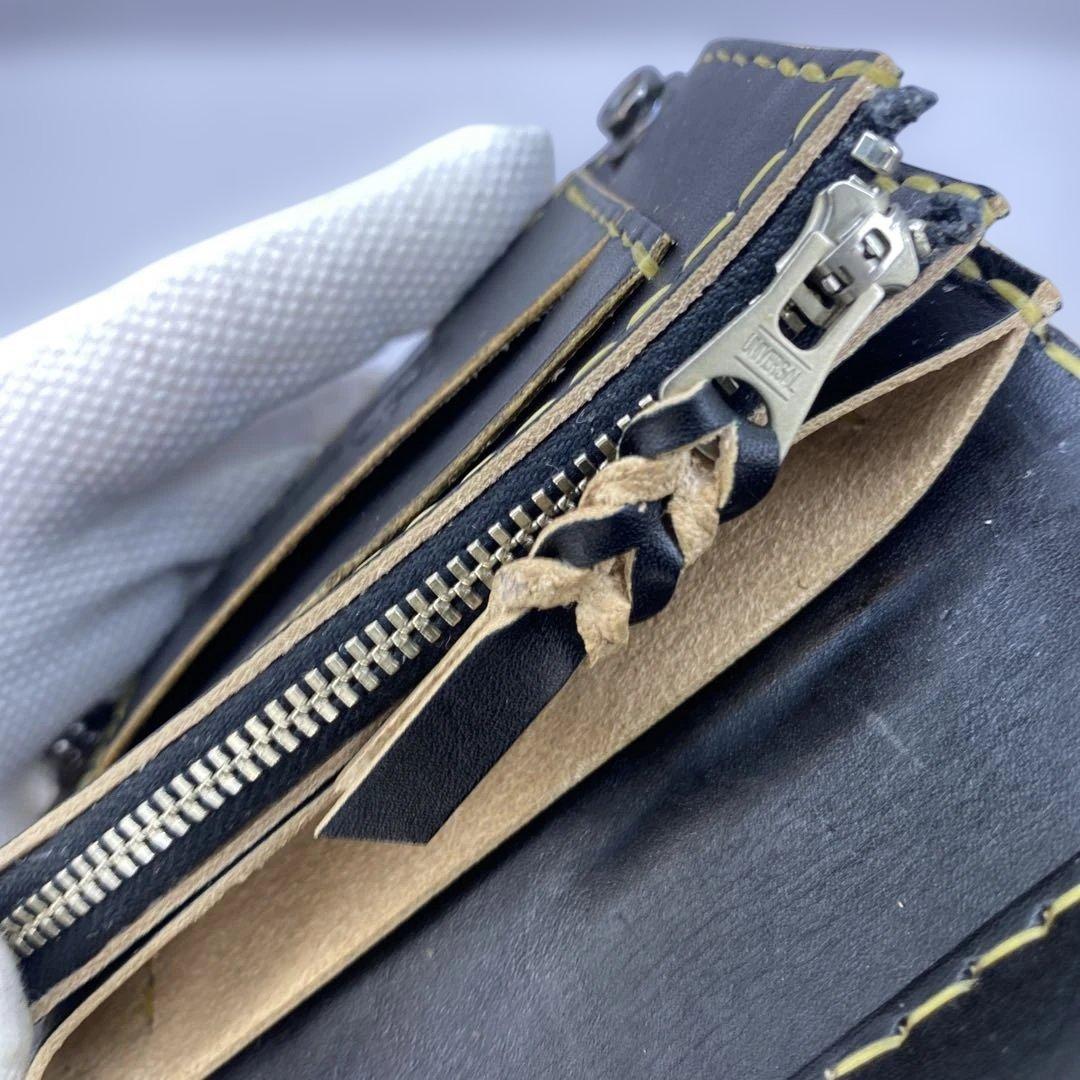 無骨！お札折らずに収納 手染めミドルトラッカーウォレット BTW0703