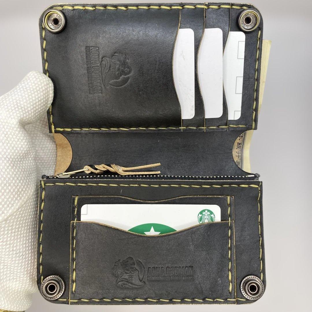 無骨！お札折らずに収納 手染めミドルトラッカーウォレット BTW0703