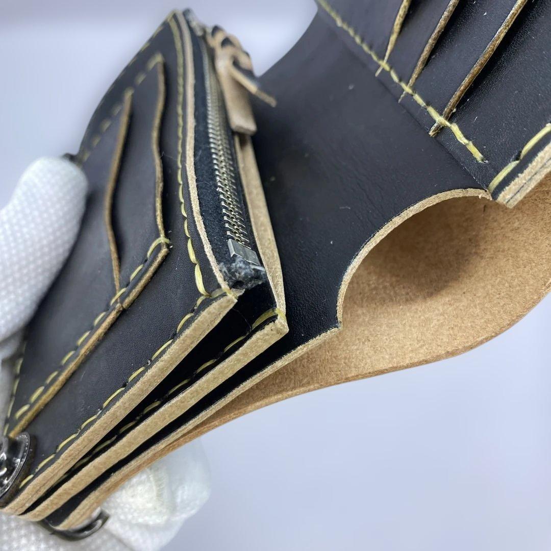 無骨！お札折らずに収納 手染めミドルトラッカーウォレット BTW0703