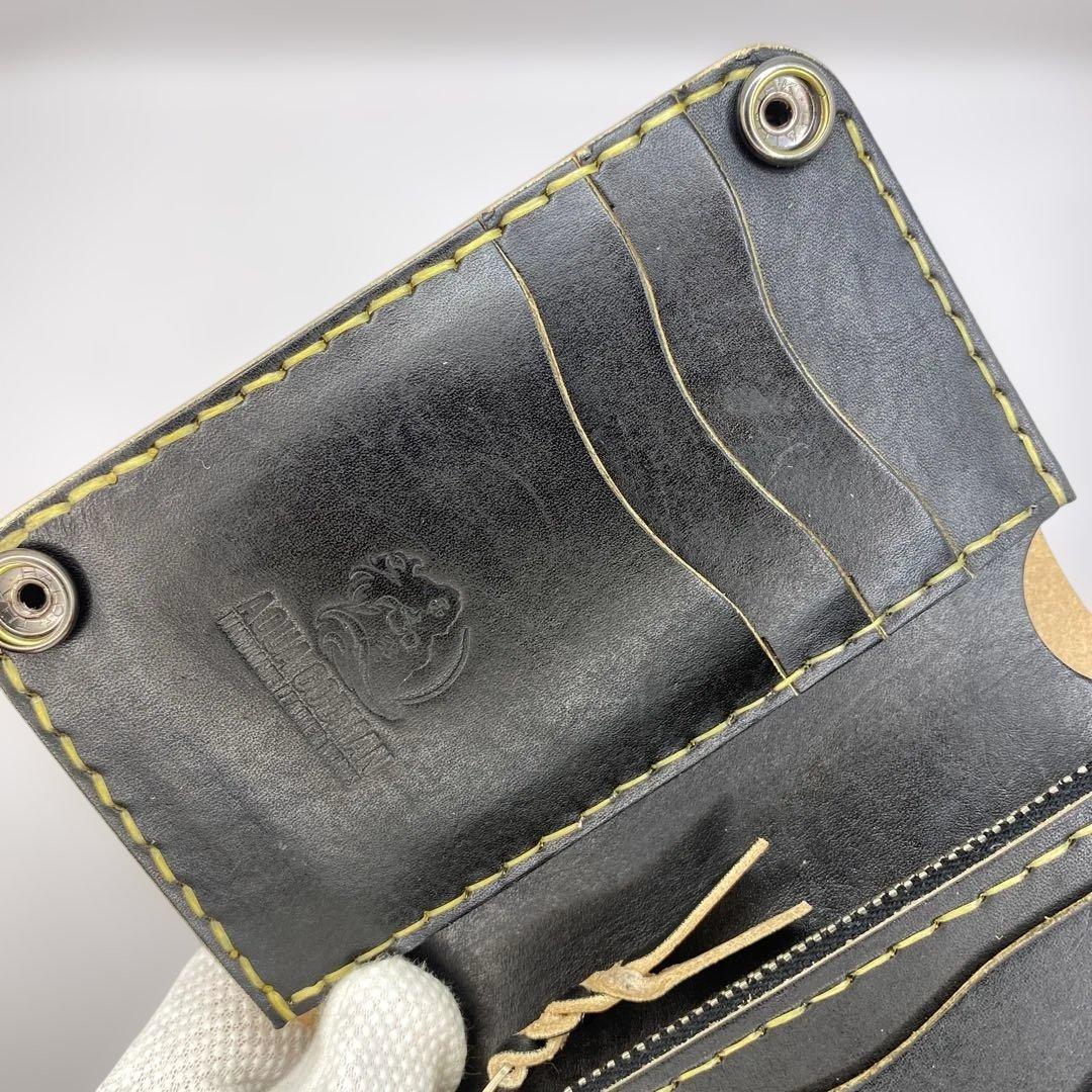 無骨！お札折らずに収納 手染めミドルトラッカーウォレット BTW0703