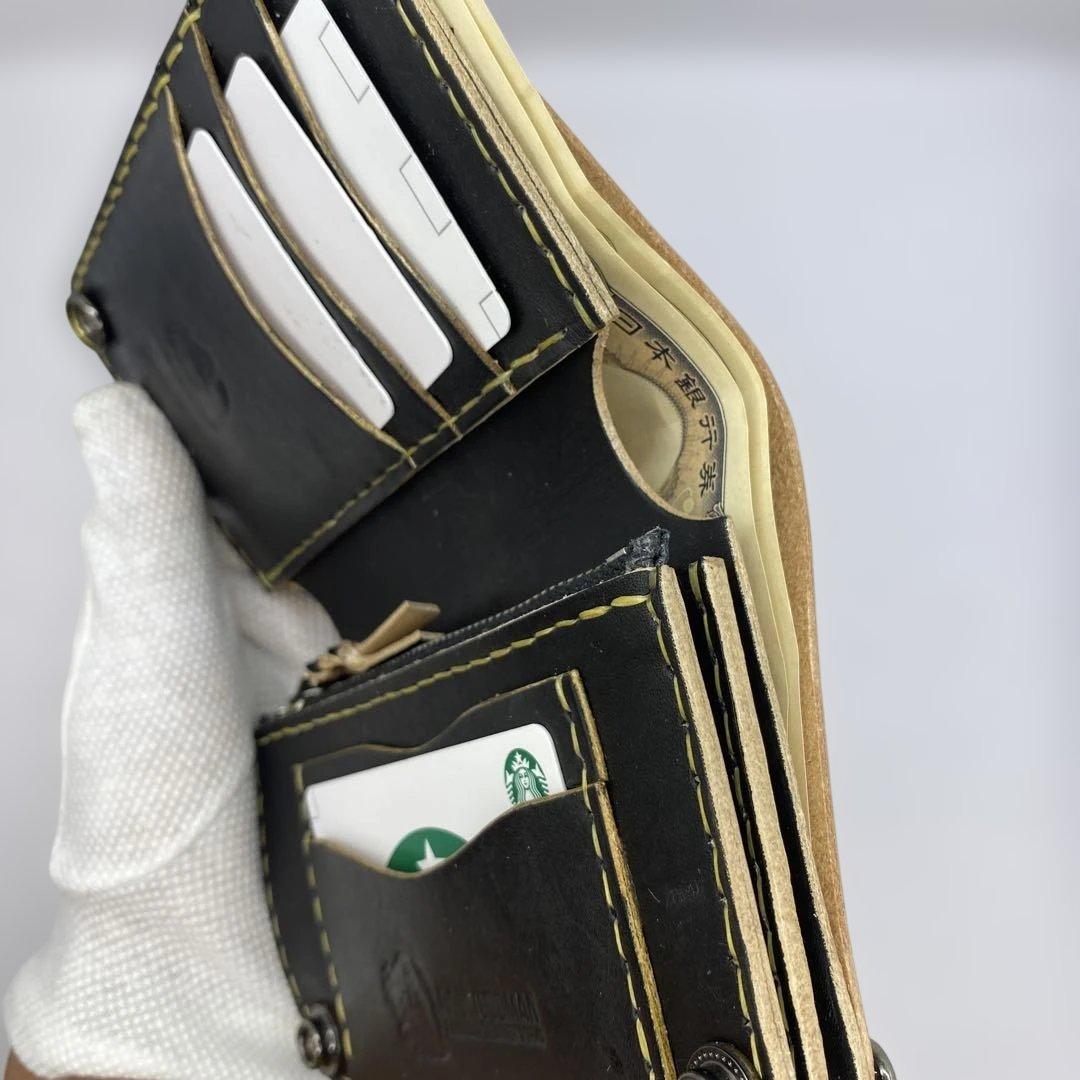 無骨！お札折らずに収納 手染めミドルトラッカーウォレット BTW0703