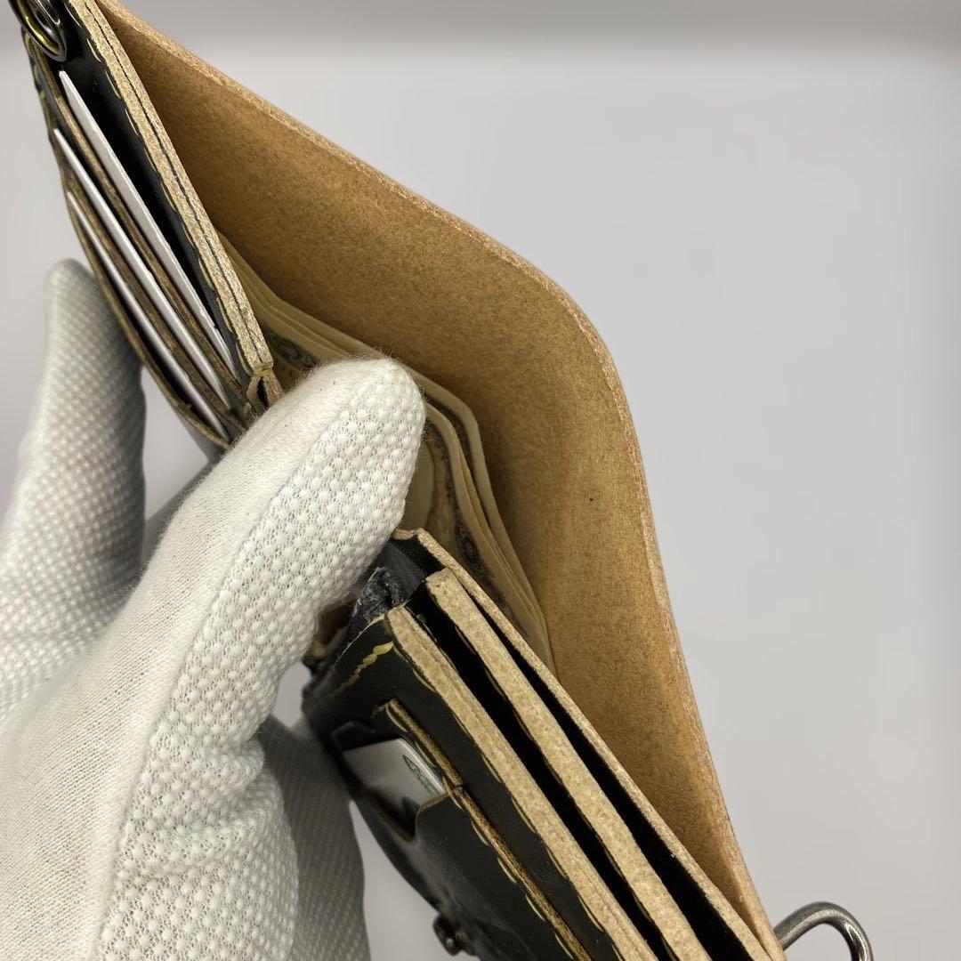 無骨！お札折らずに収納 手染めミドルトラッカーウォレット BTW0703