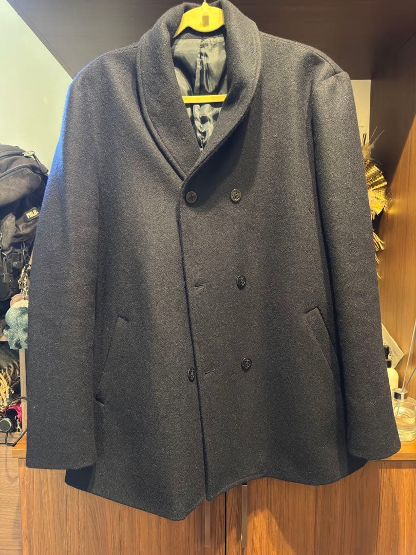 値下げ　ウール ネイビー ピーコート XL