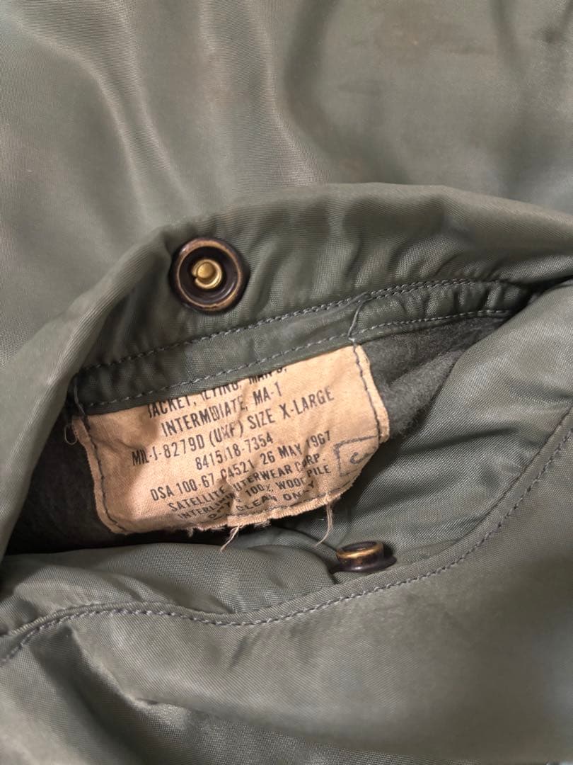 60s MA-1 実物 XL 1967年製 MIL-J-8279D オリジナル