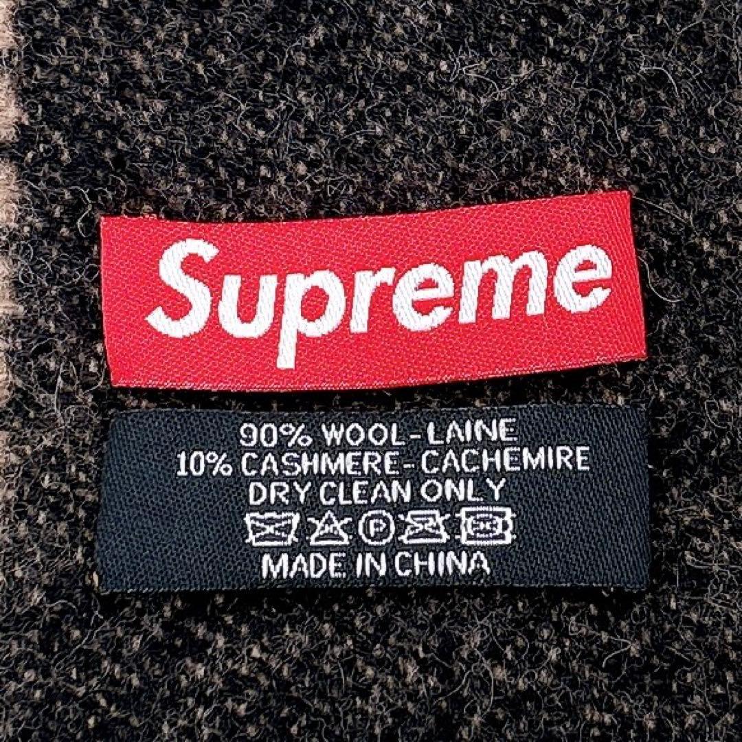 【極美品】Supremeシュプリーム/マフラー/ジャガードロゴ総柄/カシミア