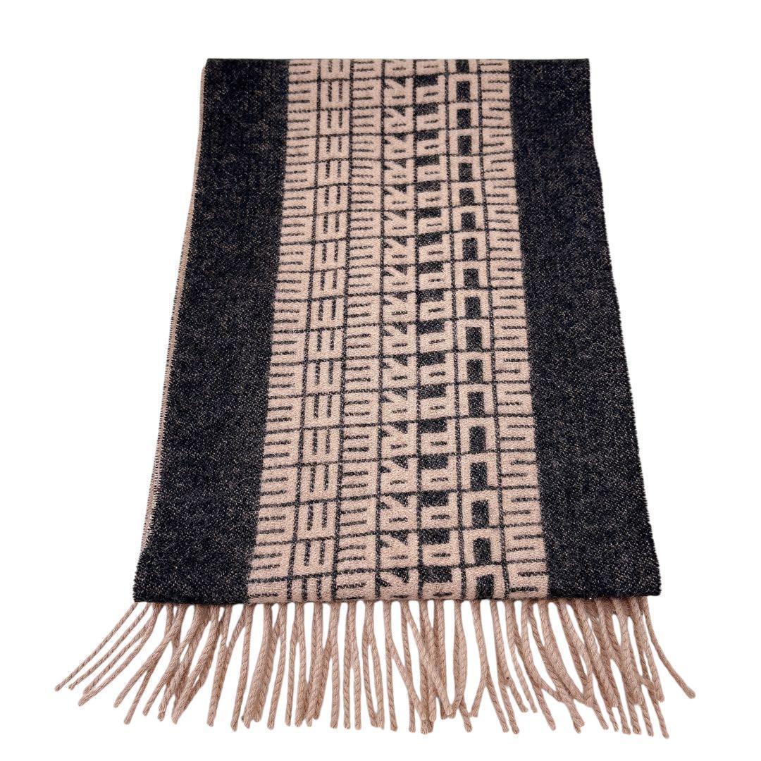 【極美品】Supremeシュプリーム/マフラー/ジャガードロゴ総柄/カシミア