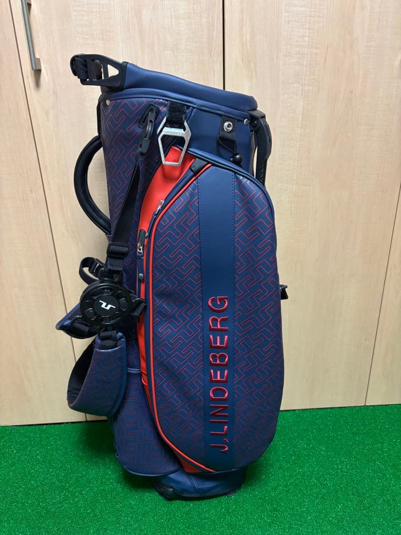 J.Lindeberg キャディバッグ ネイビー/レッド　スタンド式