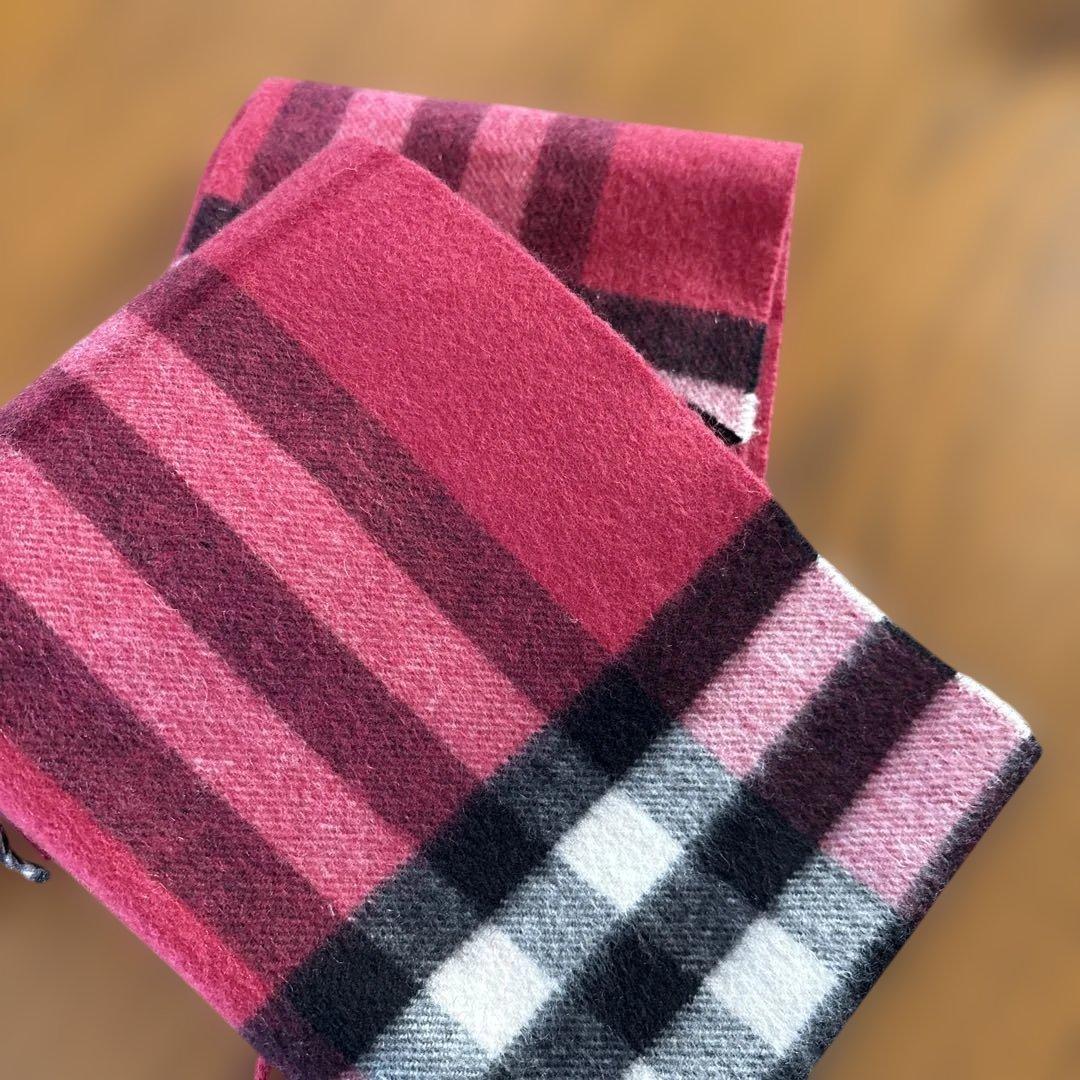 BURBERRY 100%カシミヤ マフラー ストライプ