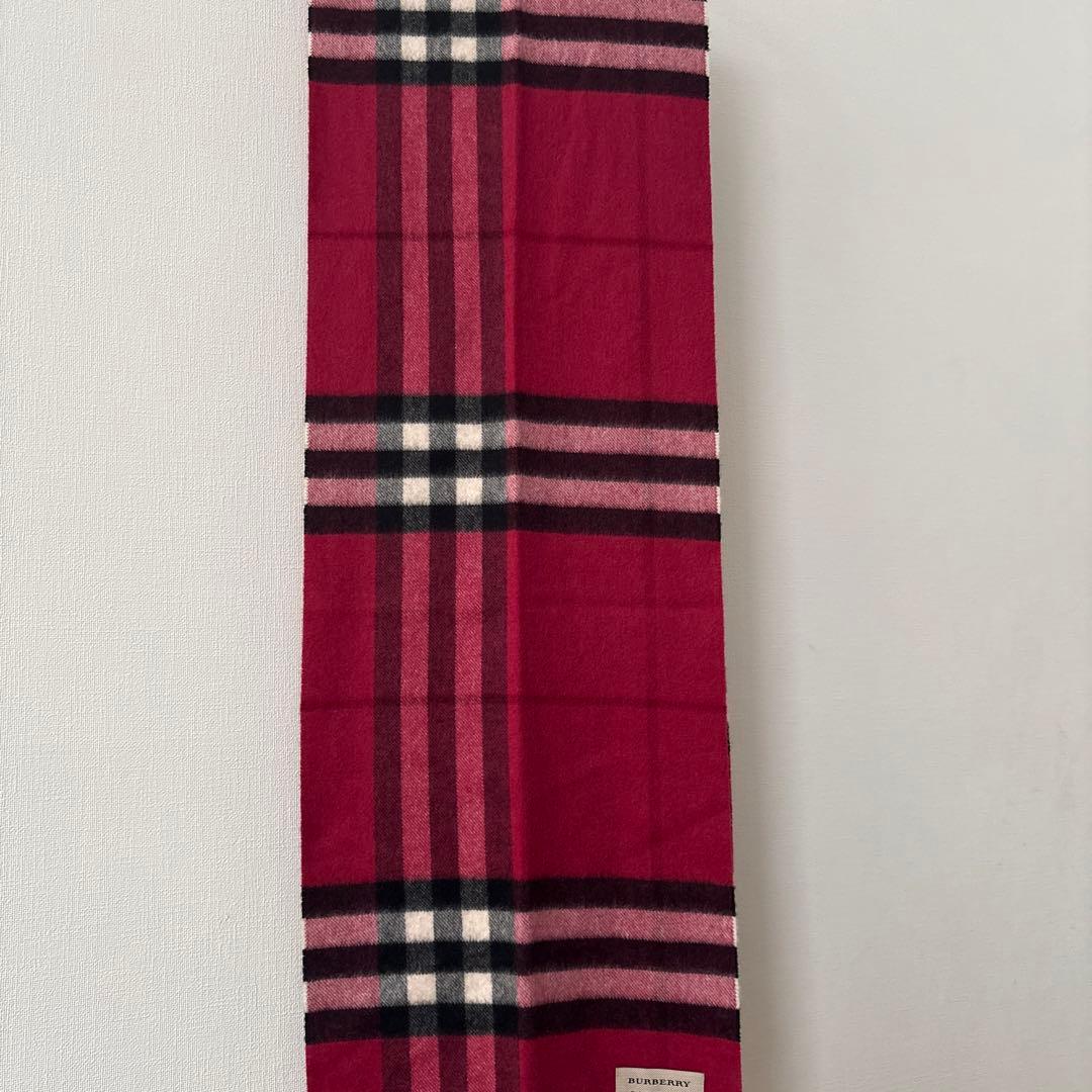 BURBERRY 100%カシミヤ マフラー ストライプ