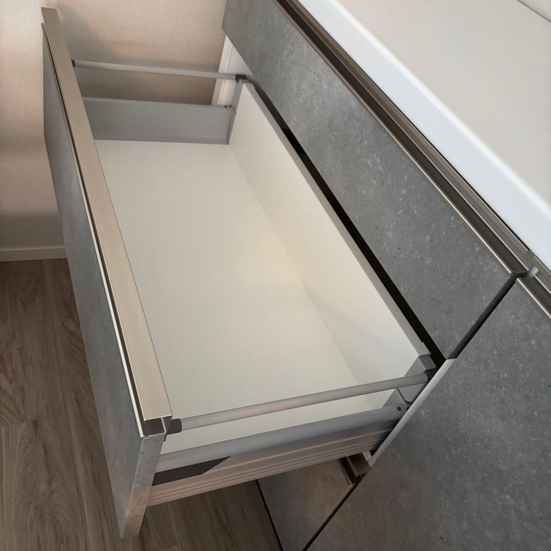 【極美品】ストーン調 カップボード 120cm セラミック天板