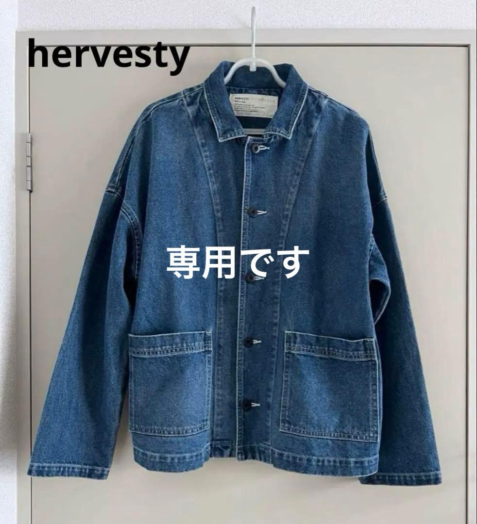 “ハーベスティ”デニムカバーオール・ユニセックス・ユーズド加工・サイズ1