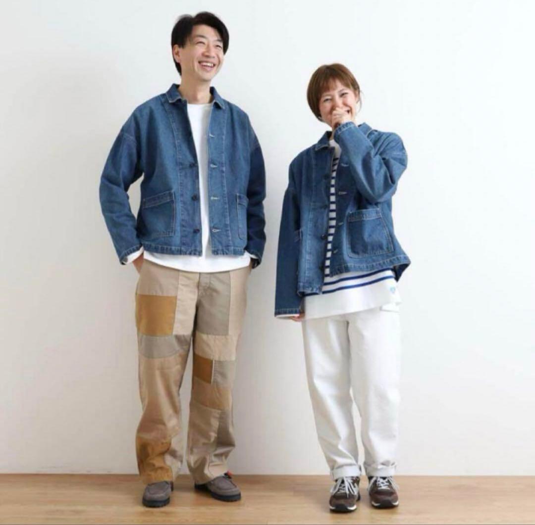 “ハーベスティ”デニムカバーオール・ユニセックス・ユーズド加工・サイズ1