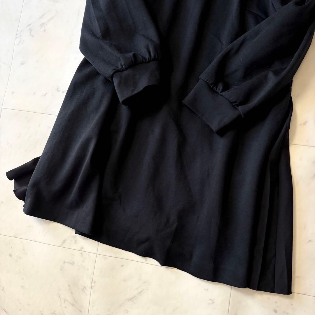 美品 ローズティアラ 大きいサイズ46 バックプリーツ チュニックワンピース 黒