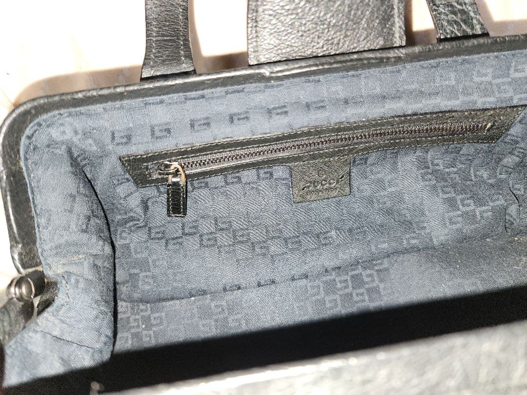 Gucci希少!ミニオーストリッチレザー ハンドバッグ 黒