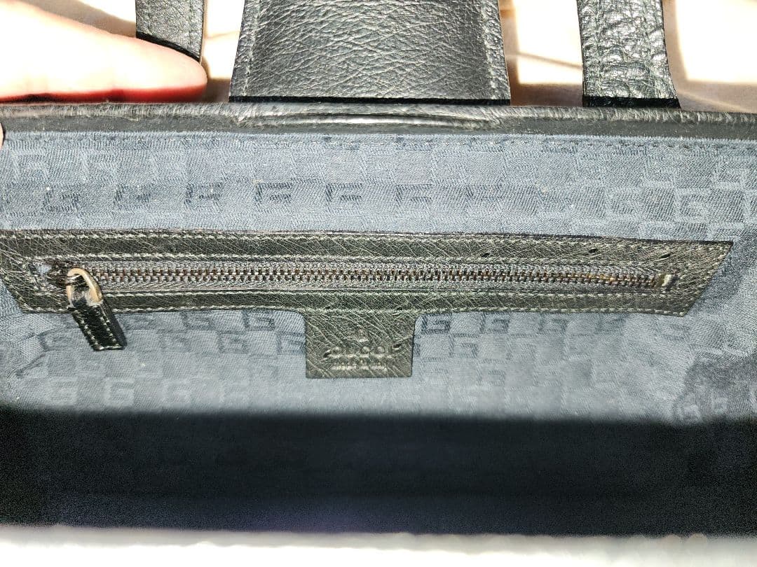 Gucci希少!ミニオーストリッチレザー ハンドバッグ 黒