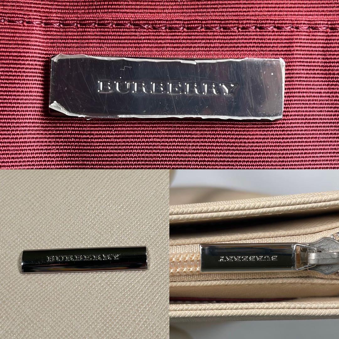 【極美品】バーバリー トートバッグ レザー 白 A4可 ノバチェック ビジネス